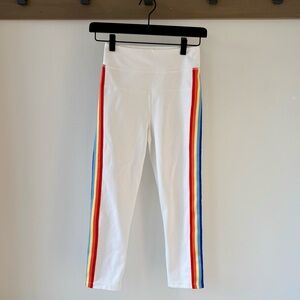 Spiritual Gangster Rainbow-Stripe High-Rise yoga workout Leggings — Size Small